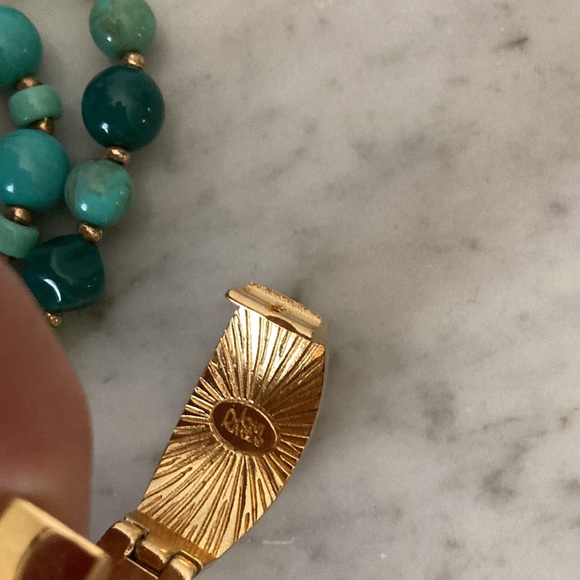 Joan Rivers Vintage Necklace Faux Turquoise Glass Beads 2 String Necklace - Picture 6 of 8